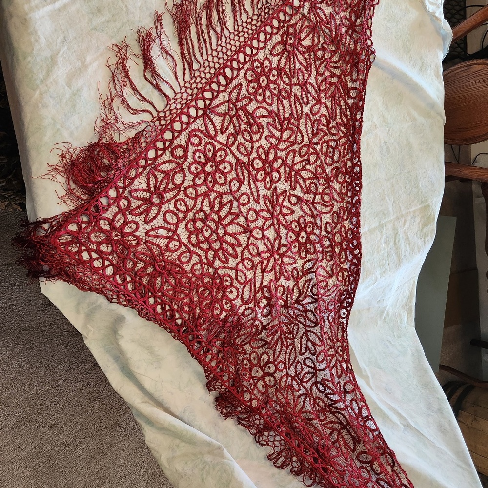 Womans Red Scarf